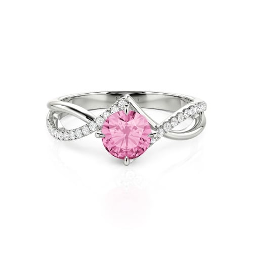 Jeulia Custom Simple Twist Wedding Ring Round Cut