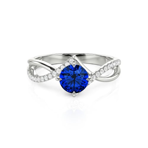 Jeulia Custom Simple Twist Wedding Ring Round Cut