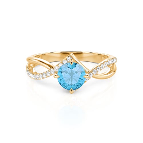 Jeulia Custom Simple Twist Wedding Ring Round Cut