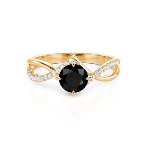 Jeulia Custom Simple Twist Wedding Ring Round Cut
