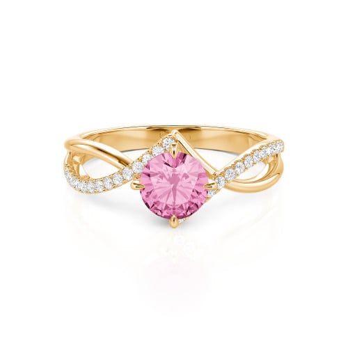 Jeulia Custom Simple Twist Wedding Ring Round Cut