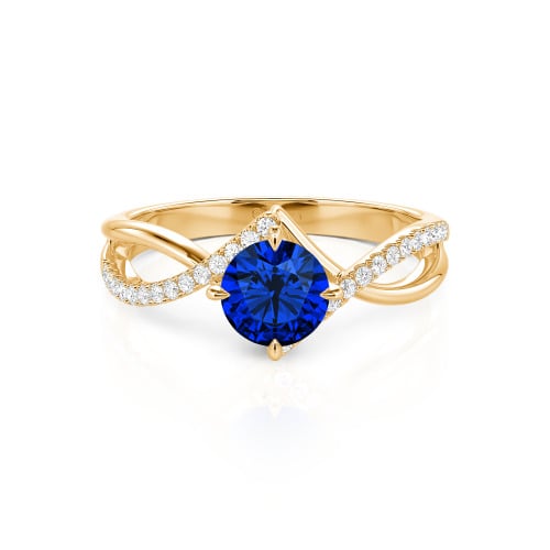 Jeulia Custom Simple Twist Wedding Ring Round Cut