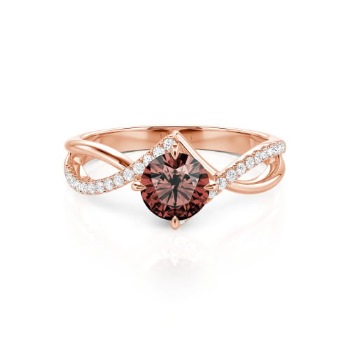 Jeulia Custom Simple Twist Wedding Ring Round Cut