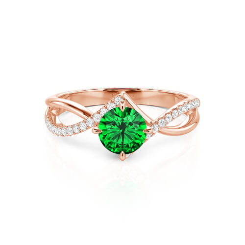 Jeulia Custom Simple Twist Wedding Ring Round Cut