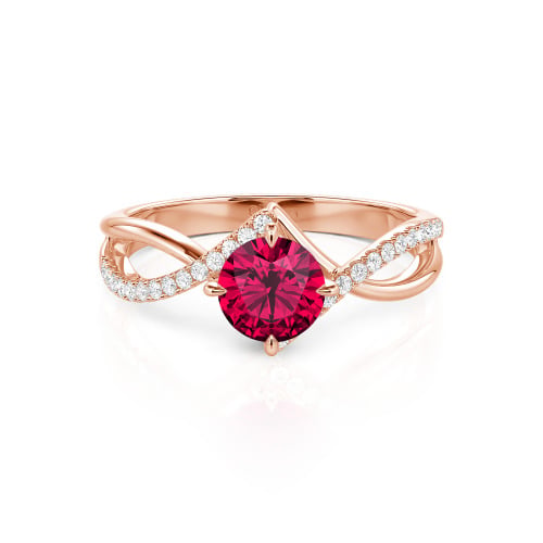 Jeulia Custom Simple Twist Wedding Ring Round Cut