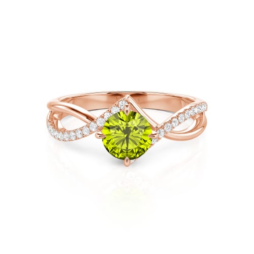 Jeulia Custom Simple Twist Wedding Ring Round Cut