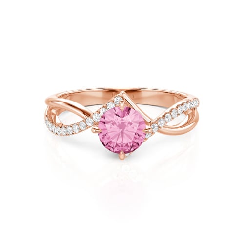 Jeulia Custom Simple Twist Wedding Ring Round Cut