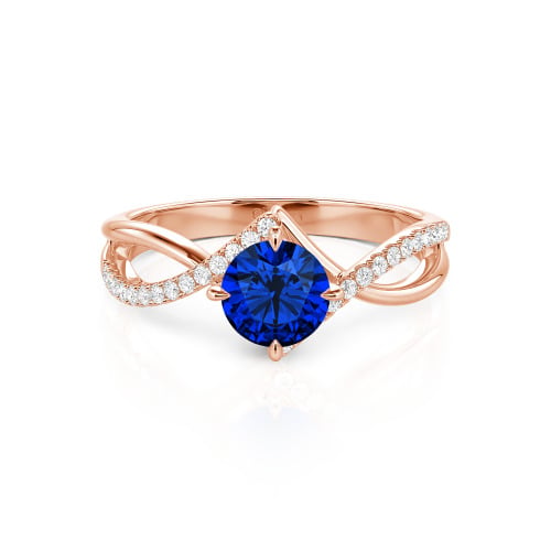 Jeulia Custom Simple Twist Wedding Ring Round Cut