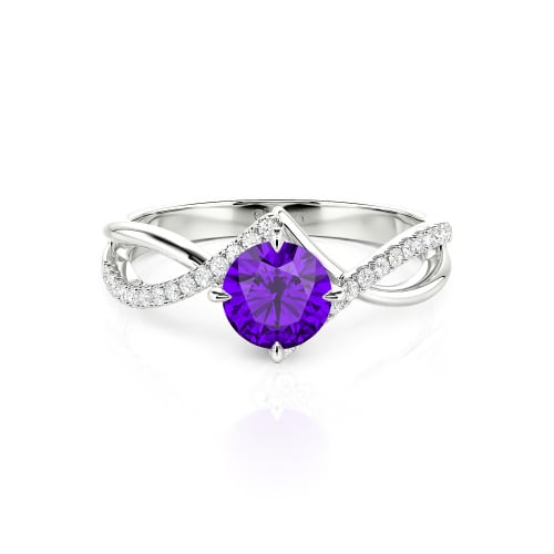 Jeulia Custom Simple Twist Wedding Ring Round Cut