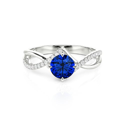 Jeulia Custom Simple Twist Wedding Ring Round Cut