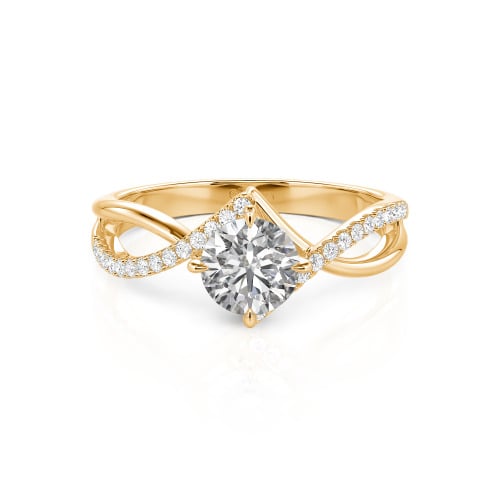 Jeulia Custom Simple Twist Wedding Ring Round Cut