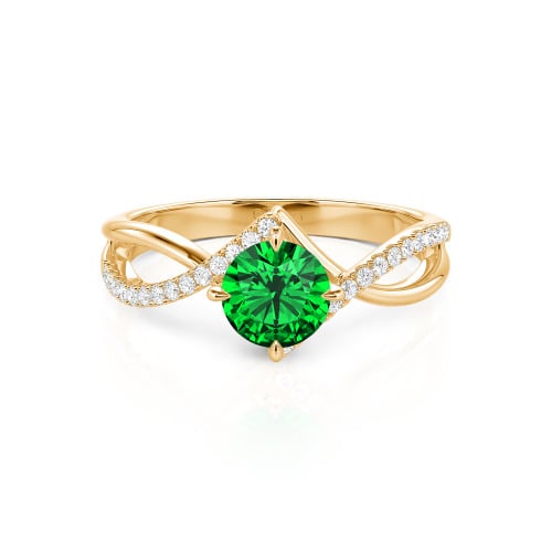 Jeulia Custom Simple Twist Wedding Ring Round Cut