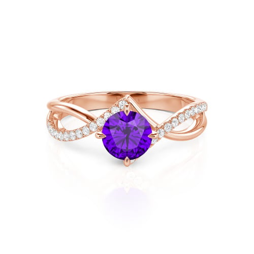 Jeulia Custom Simple Twist Wedding Ring Round Cut