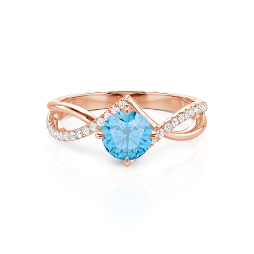 Jeulia Custom Simple Twist Wedding Ring Round Cut