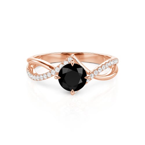 Jeulia Custom Simple Twist Wedding Ring Round Cut