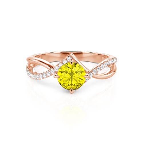 Jeulia Custom Simple Twist Wedding Ring Round Cut