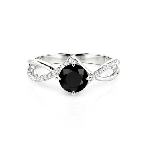Jeulia Custom Simple Twist Wedding Ring Round Cut