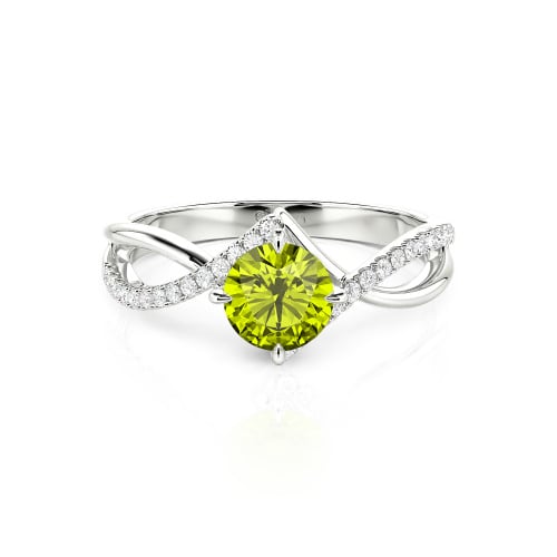 Jeulia Custom Simple Twist Wedding Ring Round Cut