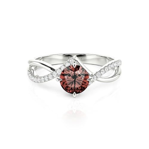 Jeulia Custom Simple Twist Wedding Ring Round Cut