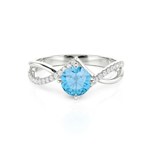 Jeulia Custom Simple Twist Wedding Ring Round Cut