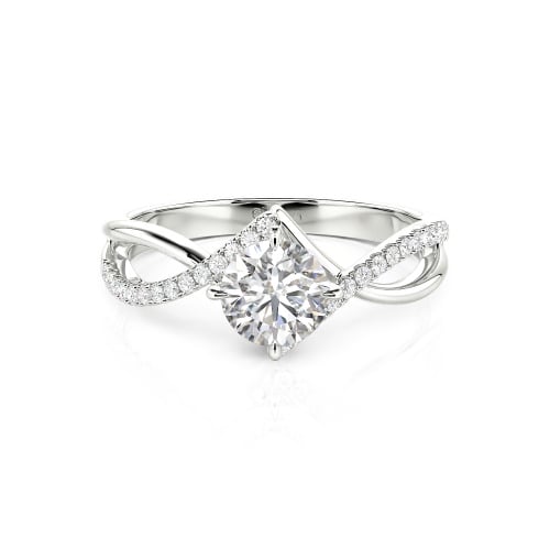 Jeulia Custom Simple Twist Wedding Ring Round Cut
