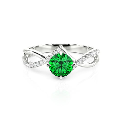 Jeulia Custom Simple Twist Wedding Ring Round Cut