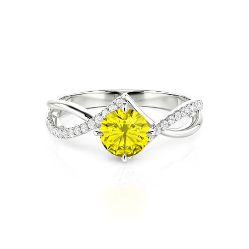 Jeulia Custom Simple Twist Wedding Ring Round Cut