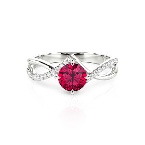 Jeulia Custom Simple Twist Wedding Ring Round Cut