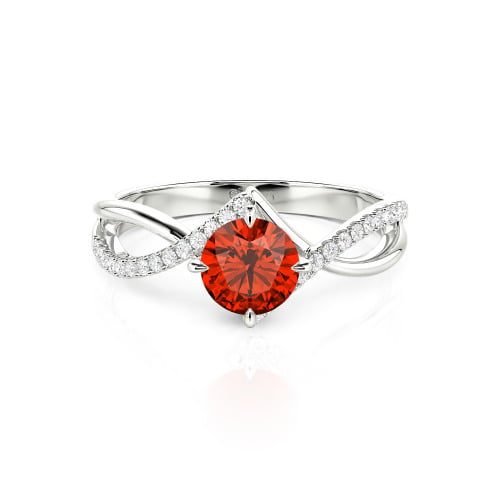 Jeulia Custom Simple Twist Wedding Ring Round Cut