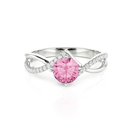 Jeulia Custom Simple Twist Wedding Ring Round Cut