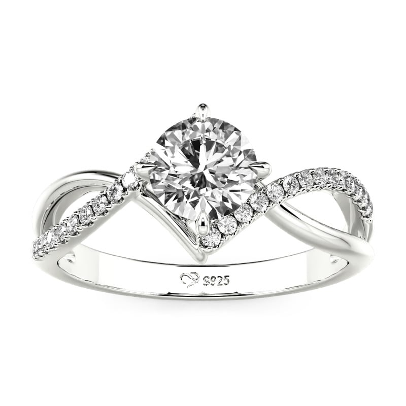 Jeulia Personnalisé Simple Torsade BagueAnneau de mariage Coupe ronde