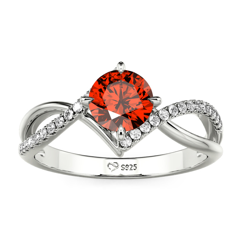 Jeulia スターリングシルバー ツイスト リング