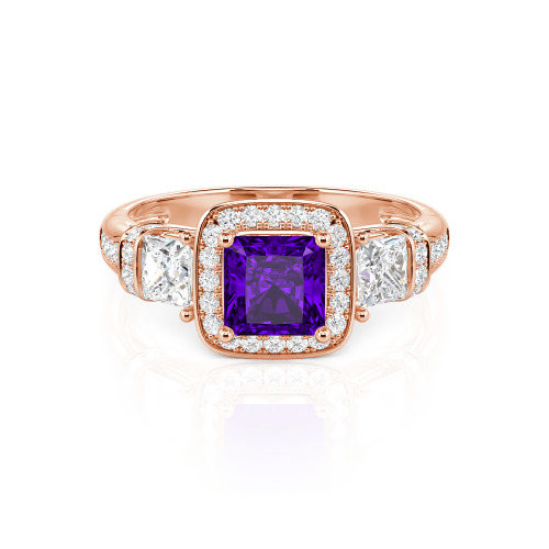 Jeulia Princess Cut Wedding Ring