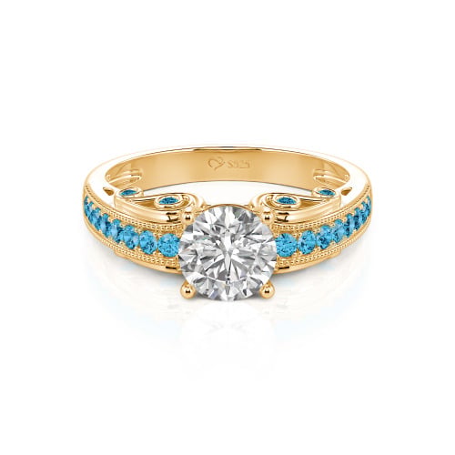 Vintage Round Cut Engagement Ring