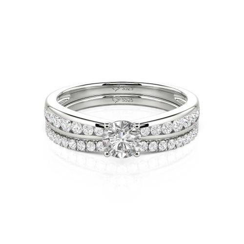 Jeulia Custom Round Cut Engagement Ring Set 2PCS