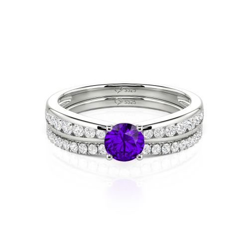 Jeulia Custom Round Cut Engagement Ring Set 2PCS