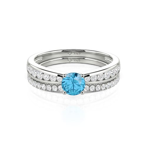 Jeulia Custom Round Cut Engagement Ring Set 2PCS