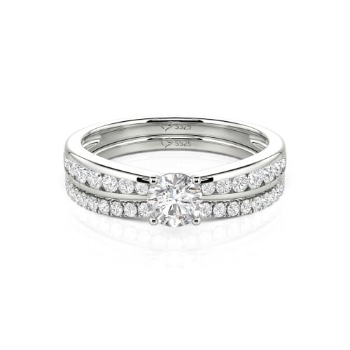 Jeulia Custom Round Cut Engagement Ring Set 2PCS