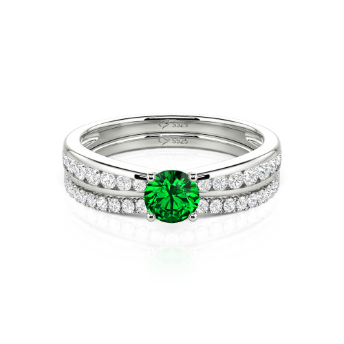 Jeulia Custom Round Cut Engagement Ring Set 2PCS