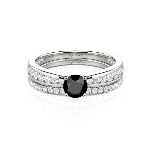 Jeulia Custom Round Cut Engagement Ring Set 2PCS