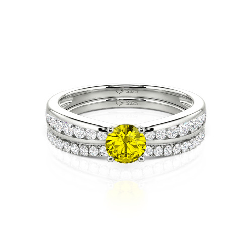 Jeulia Custom Round Cut Engagement Ring Set 2PCS