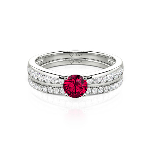 Jeulia Custom Round Cut Engagement Ring Set 2PCS