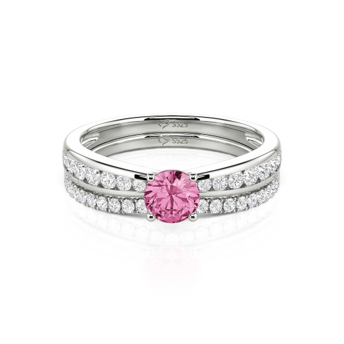 Jeulia Custom Round Cut Engagement Ring Set 2PCS