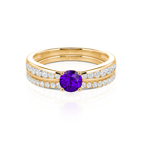 Jeulia Custom Round Cut Engagement Ring Set 2PCS