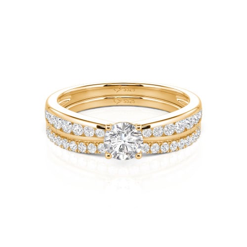 Jeulia Custom Round Cut Engagement Ring Set 2PCS