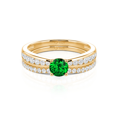 Jeulia Custom Round Cut Engagement Ring Set 2PCS