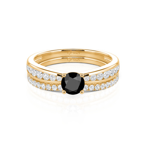 Jeulia Custom Round Cut Engagement Ring Set 2PCS