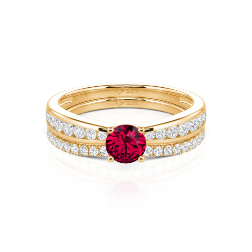 Jeulia Custom Round Cut Engagement Ring Set 2PCS
