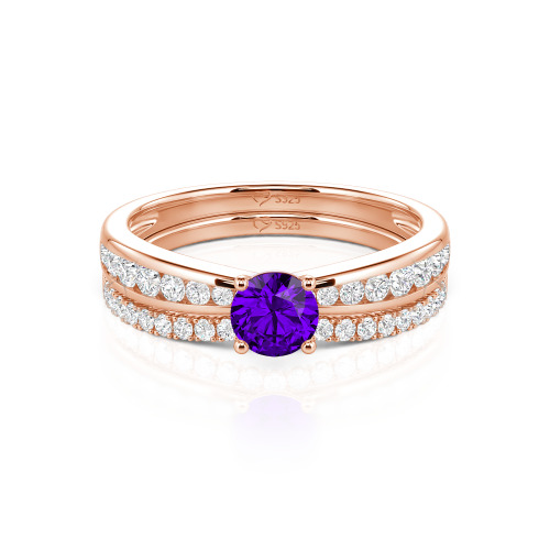 Jeulia Custom Round Cut Engagement Ring Set 2PCS