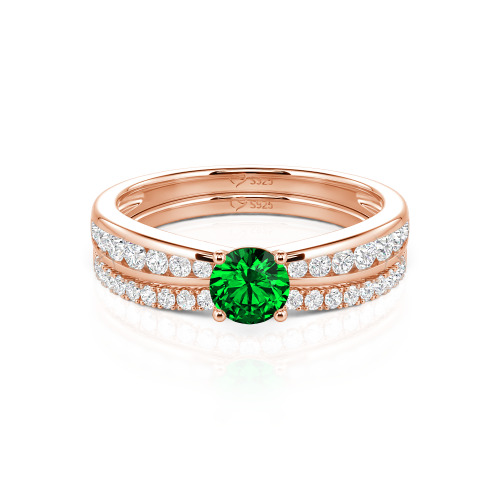 Jeulia Custom Round Cut Engagement Ring Set 2PCS